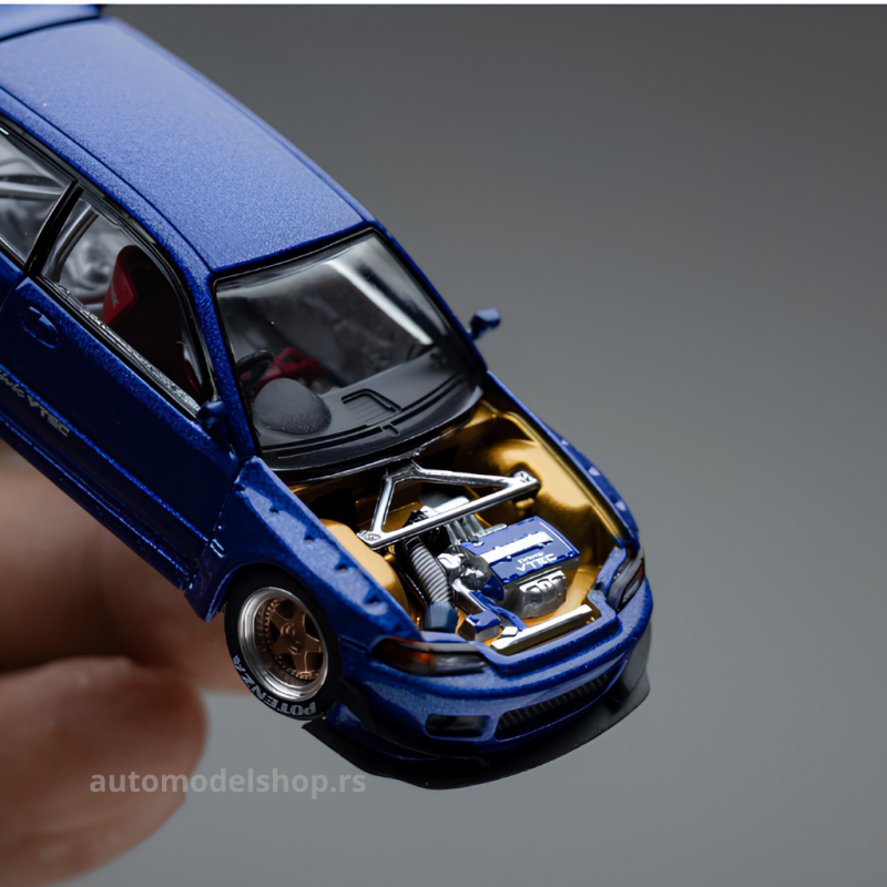 Honda Pandem Civic EG6 - Metallic Blue with open hood