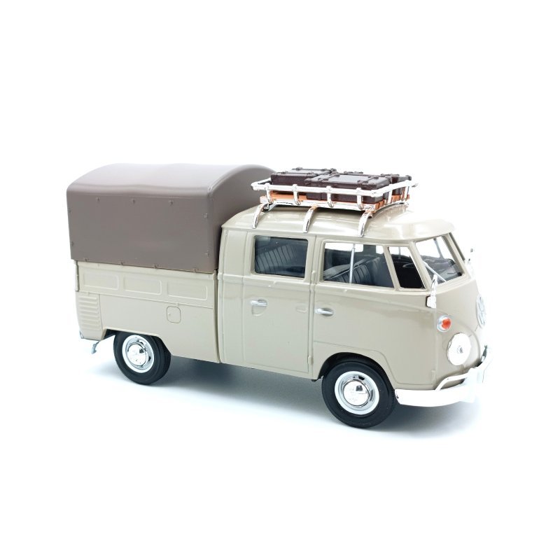 Miniature Motor Max 1/24 - Volkswagen T2 Van Custom - Noir Et Blanc - Garage Custom