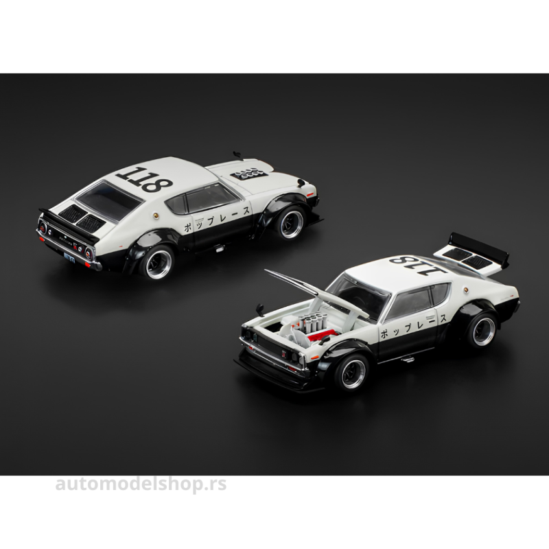 Nissan Skyline GT-R V8 Drift KPGC110 Kenmeri - NPA Style - Black/White