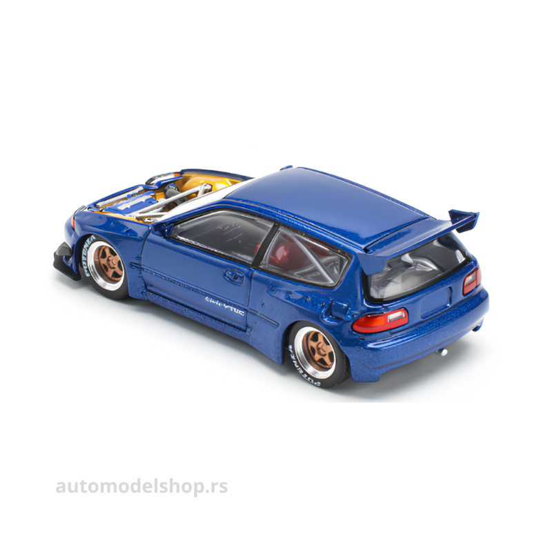 Honda Pandem Civic EG6 - Metallic Blue with open hood