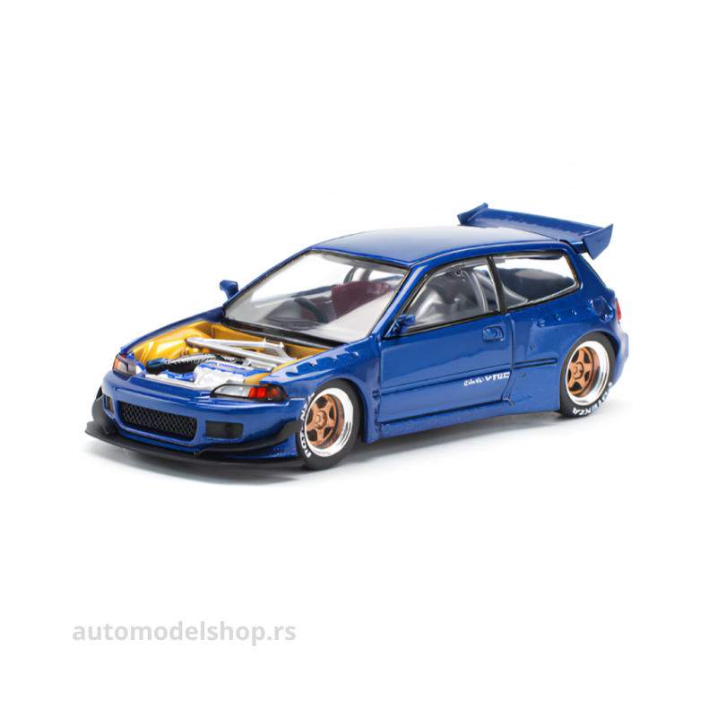 Honda Pandem Civic EG6 - Metallic Blue with open hood