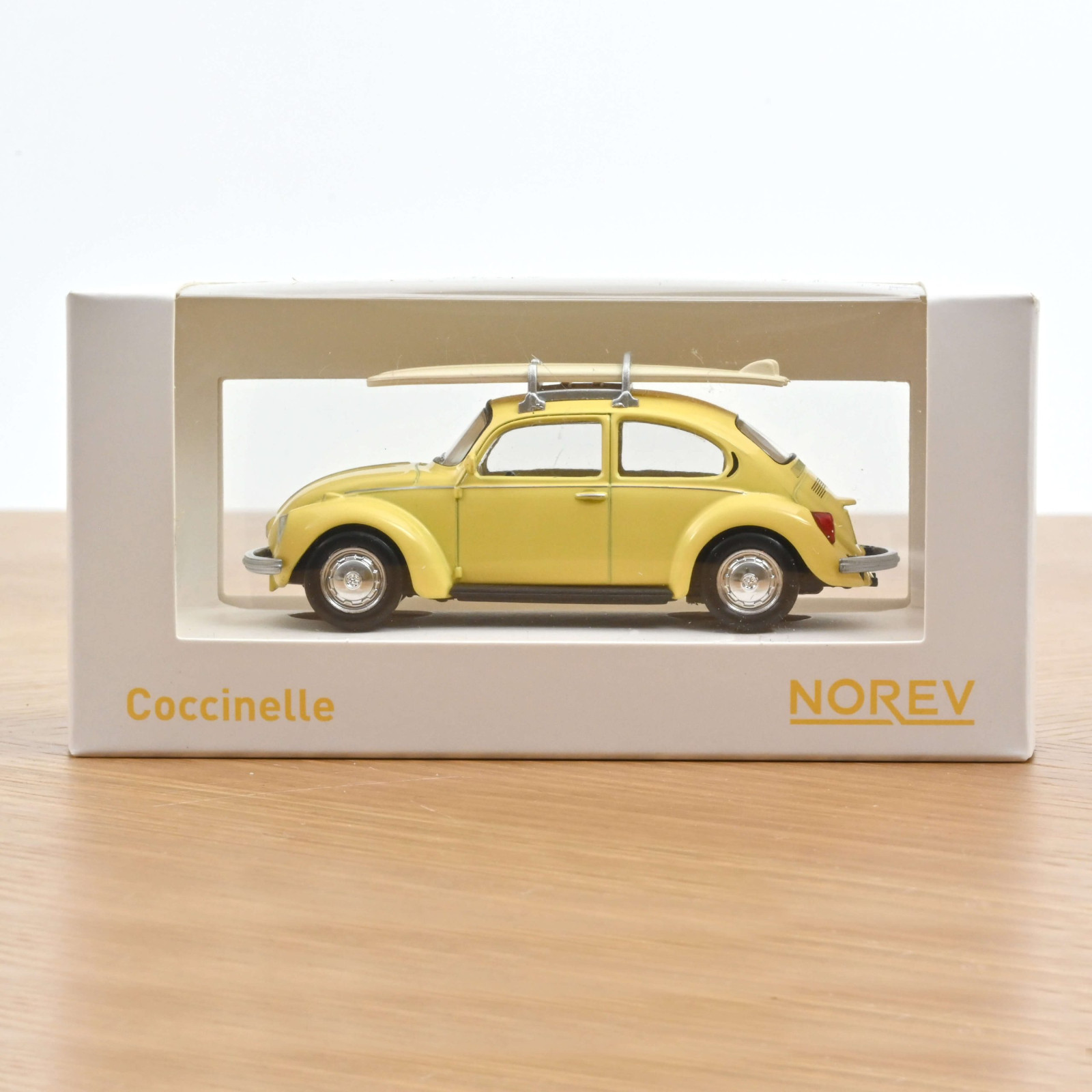 VW Beetle 1303 - Pastel Yellow with Surfboards - 1973